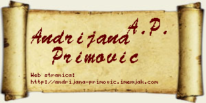 Andrijana Primović vizit kartica
